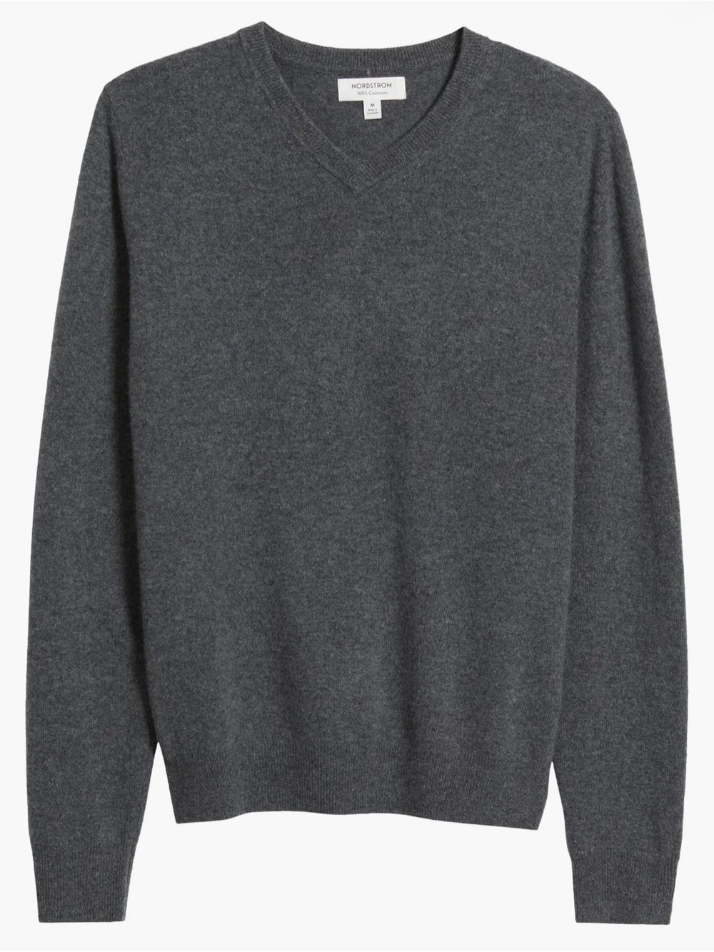 NORDSTROM | Men's Charcoal V-Neck Cashmere Sweater